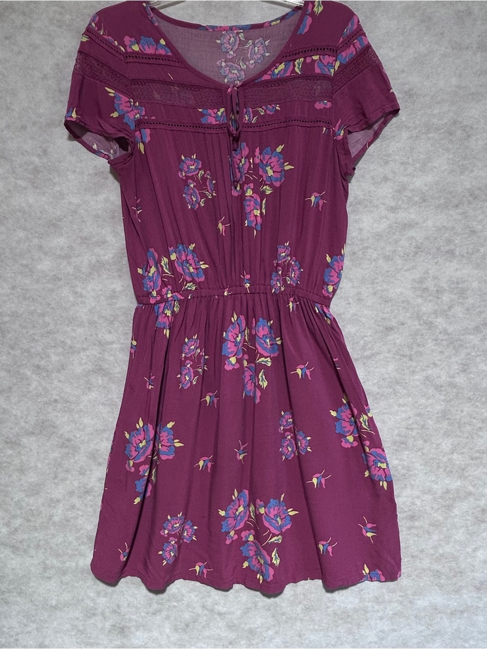 Matilda Jane Plum Floral Tie-Neck Mini Dress